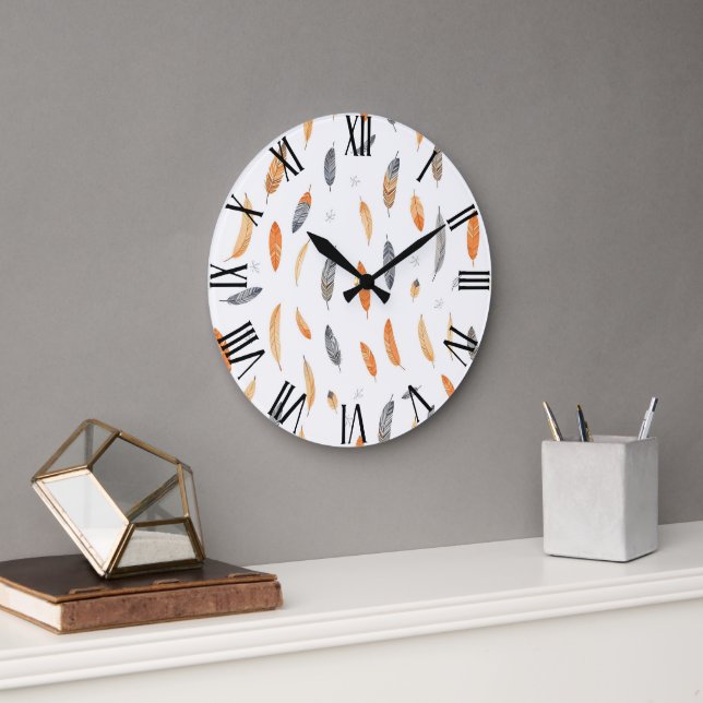 Feathers Luxury Trendig Boho Collection Stor Klocka (Kontor)