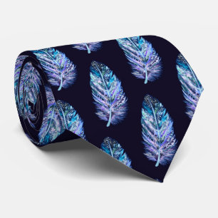 Feathers Neck Tie - Anpassningsbar Färg - Mörk blå Slips