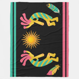 Feathers och Kokopelli Fleece Blanket