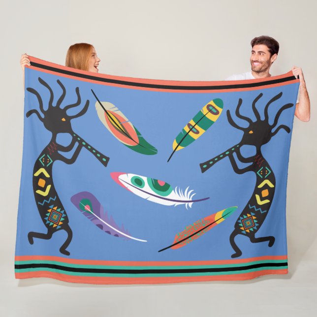 Feathers och Kokopelli Fleece Blanket (På plats)