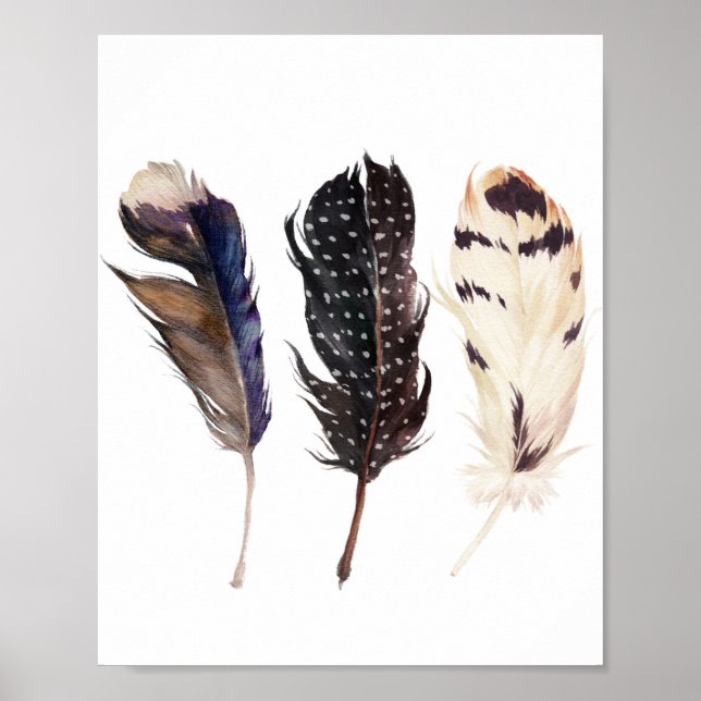 Feathers Wall Art, Feathers Printable, Poster (Framsidan)