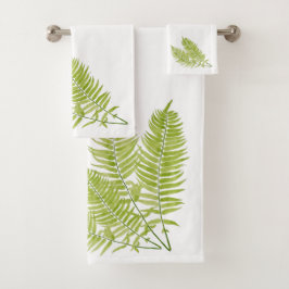 Feathersk Fern på ett Bathroom Towel Set