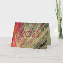 Feathersk Fractal-anpassningsbar för nyår Helgkort