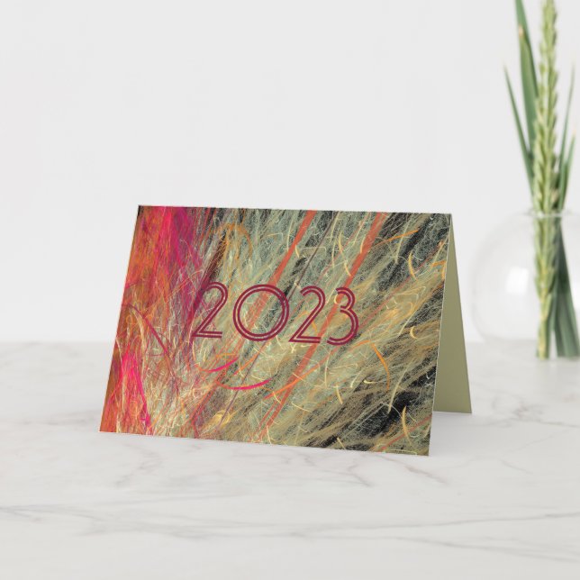 Feathersk Fractal-anpassningsbar för nyår Helgkort (Framsida)