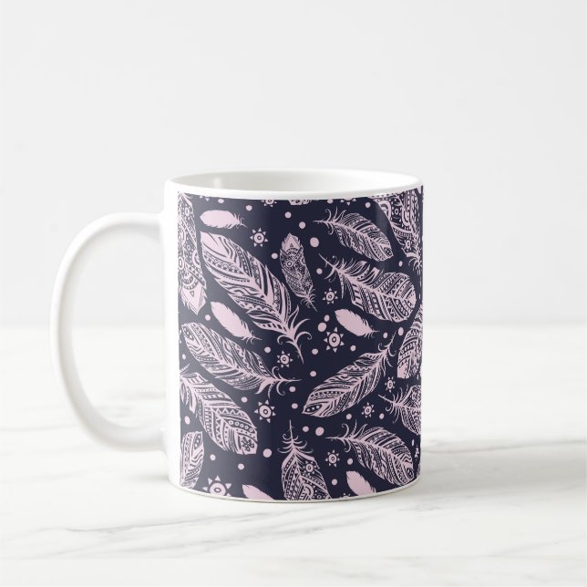 Feathery Fantasy: Romantic Mönster Creation Kaffemugg (Vänster)