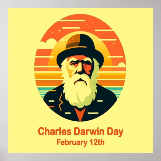 Feb 12:e Charles Darwin Day Poster (Framsidan)