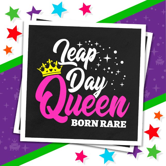 Feb 29 Leap Day Queen Leap Year Birthday Born Säll Pappersservett (Skapare uppladdad)