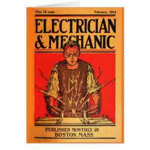 "Feb-Elektriker 1913 och mekaniker" kort