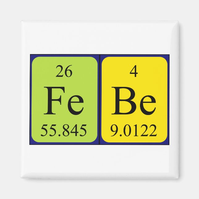 Febe Periodisk magnet bord namn (Framsidan)