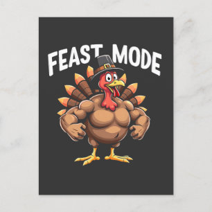 Feberläge Funny Thanksgiving Turkiet Fitness Meal Vykort