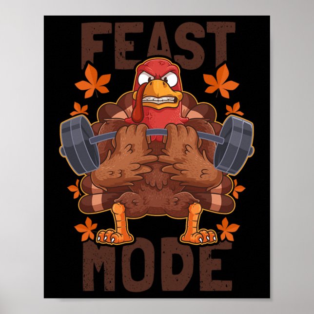 Feberläge Viktande Turkiet Dag Thanksgiving C Poster (Framsidan)