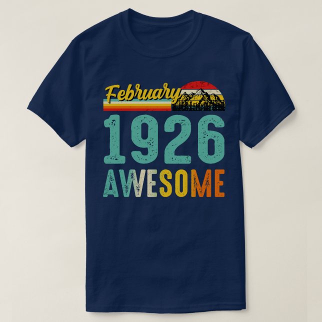 Februari 1926 Birthday Gift Shirt Vintage februari T (Design framsida)