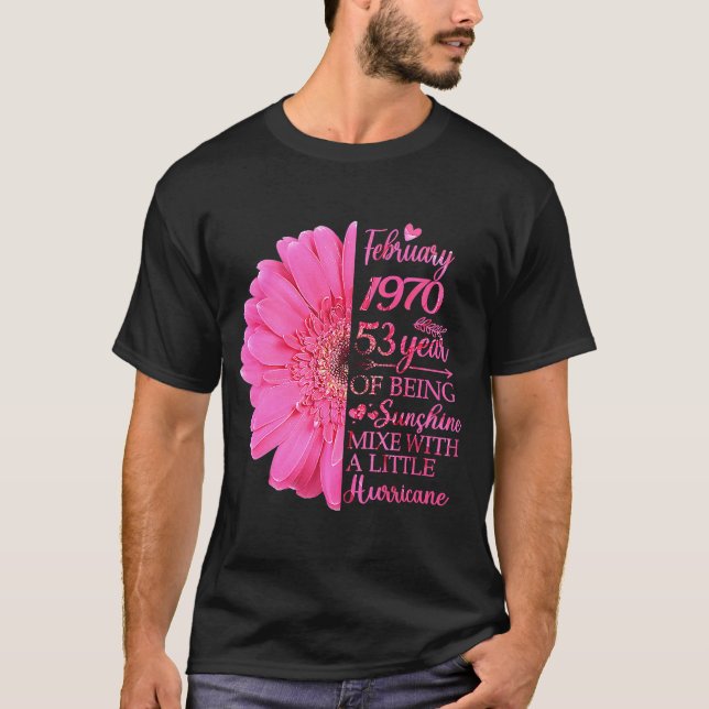Februari 1970 53 år gammal 53:e födelsedagen t shirt (Framsida)