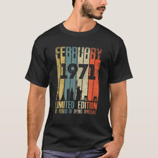 Februari 1971 51 Födelsedag 51 år gammal 1971 T Shirt