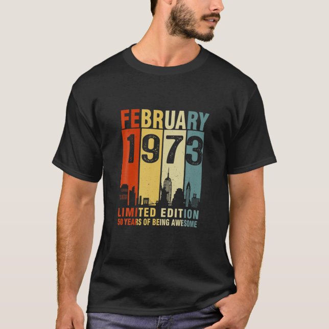 Februari 1973 Begränsad utgåva 50 år av AW T Shirt (Framsida)