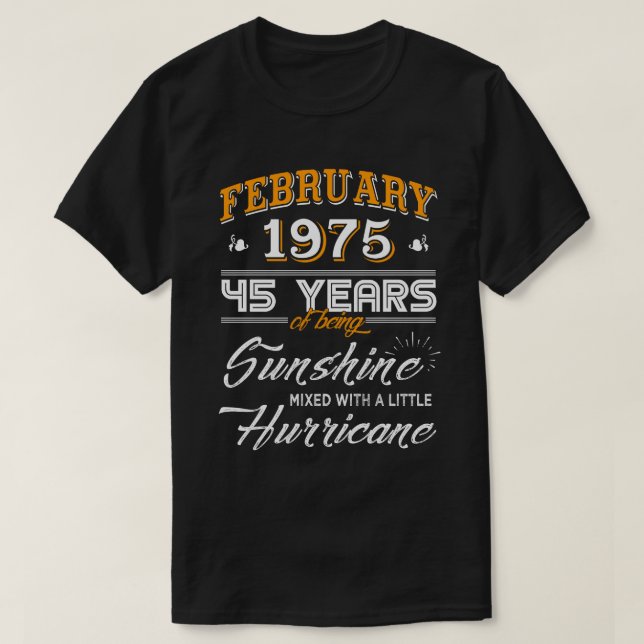 Februari 1975 Gifts på 45 år i Bröllop T Shirt (Design framsida)