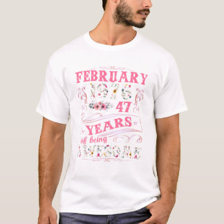 februari 1976 47:e födelsedagen Te 47 år gammal T Shirt