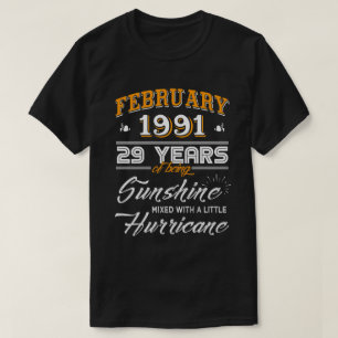 Februari 1991 29 års Bröllop jubileumsgåvor T Shirt