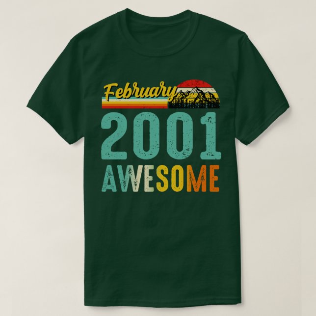Februari 2001 Birthday Gift Shirt Vintage februari T (Design framsida)