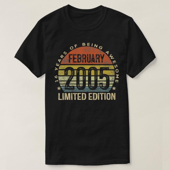 Februari 2005 Begränsad utgåva 16:e födelsedag 16  T Shirt (Design framsida)