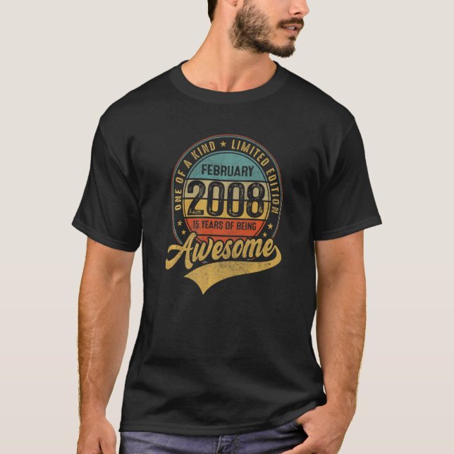 Februari 2008 15 år av Fantastisk Retro 15 T Shirt (Framsida)