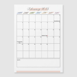 Februari 2025 Magnetisk kalender