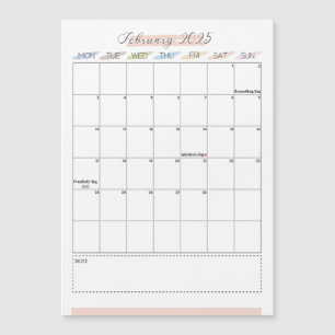 Februari 2025 Magnetisk kalender