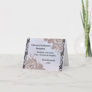 Februari Amethyst Birthstone Card tom insida Kort