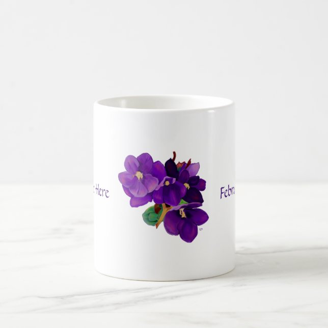 Februari: Amethyst Violetspersonlig mugg (Center)