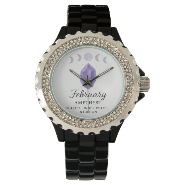 Februari Amethyst Watch - Time for Inner Peace & C Armbandsur (Framsida)