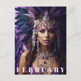 *~* FEBRUARI AP53 Födelsedag AMETYST Boho Vykort