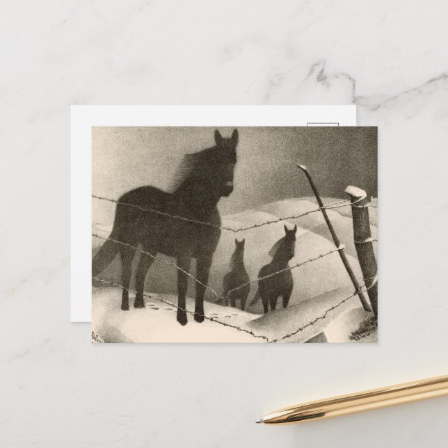 februari av Grant Wood Helg Vykort (Fram/Back In Situ)