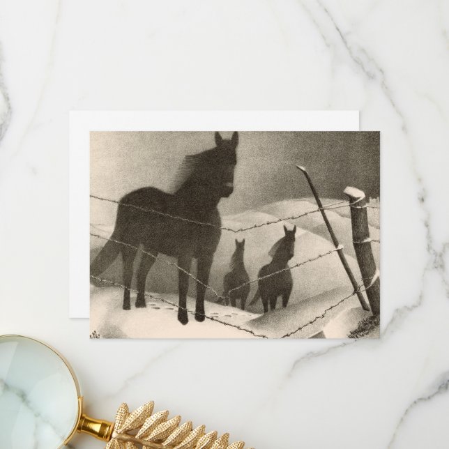 februari av Grant Wood Tack Kort (Fram/Back In Situ)