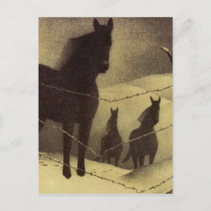 Februari av Grant Wood Vykort