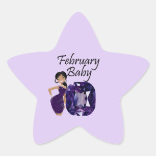 februari Baby Stjärnformat Klistermärke