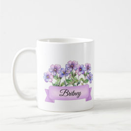 Februari Birth Flower Anpassningsbar Violet Kaffemugg