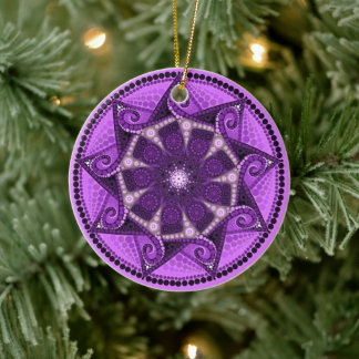 februari Birthstone Amethyst Mandala Ornament