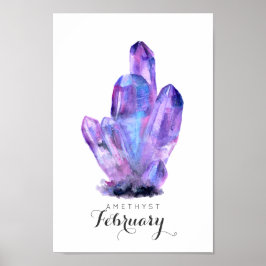 Februari Birthstone - Amethyst Watercolor | POSTER