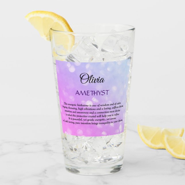 Februari Birthstone Ametyst-design Glaskopp (Framsida Ice)