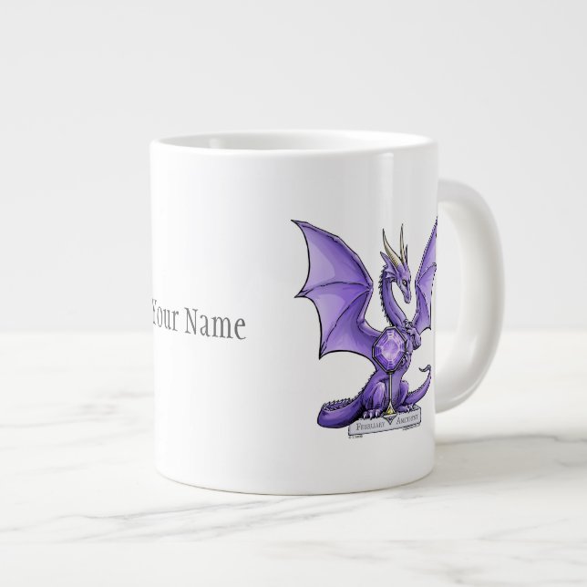 Februari Birthstone Dragon - Amethyst Jumbo Mugg (Framsida höger)