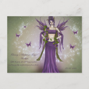 Februari Birthstone Fairy Vykort