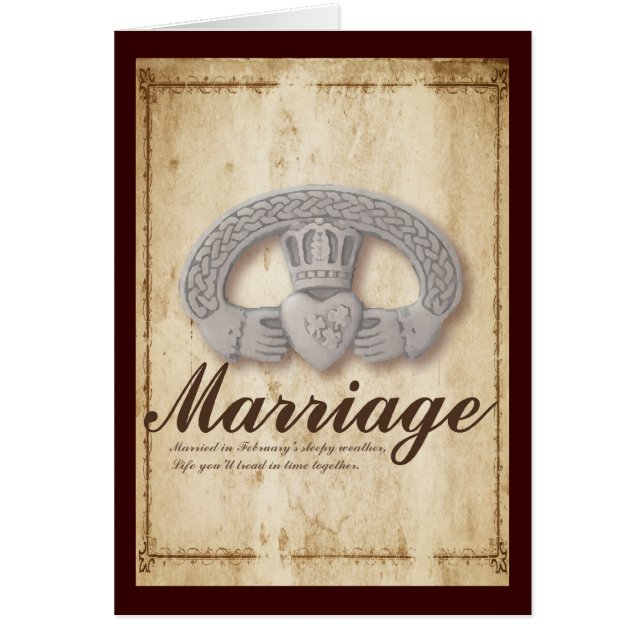 Februari bröllopönskemål hälsningskort (Framsidan)