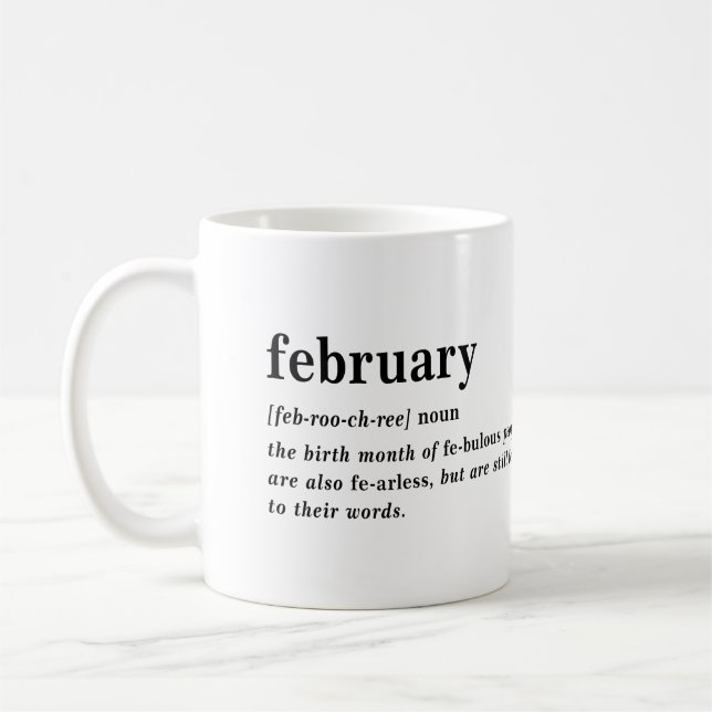 Februari Definition Födelsedag Kaffemugg (Vänster)