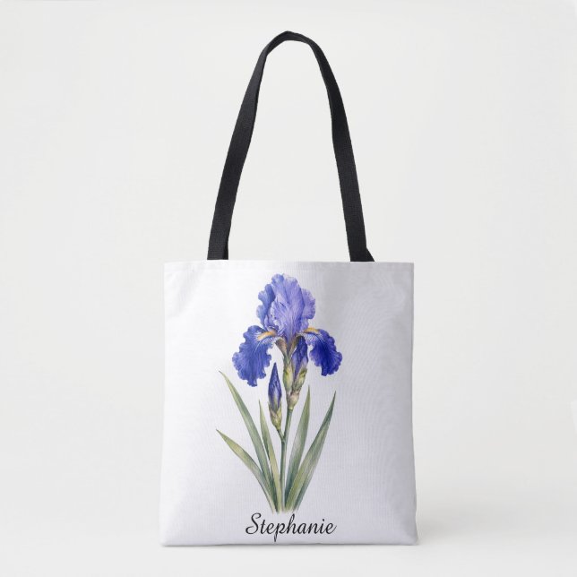 Februari födelseblomma Iris Tote Bag Tygkasse (Framsida)
