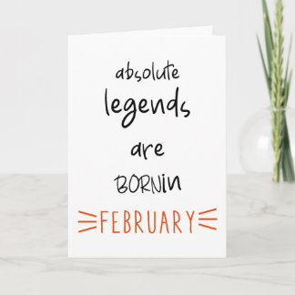 Februari-födelsedag, februari-födelsedagskalender kort