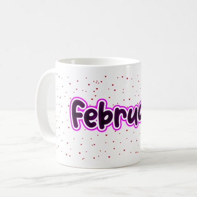 Februari Födelsedagsmånad Kaffemugg Idé Present (Framsida vänster)