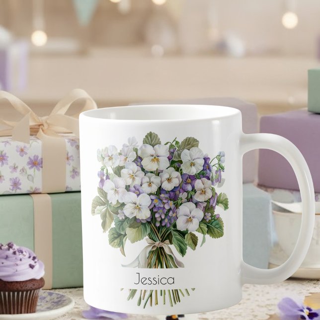 Februari Födelsedagsmugg med födelsedagsblomma | V Kaffemugg (Skapare uppladdad)