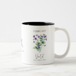 Februari Födelsemånad Blomma Violett Födelsedagspr Två-Tonad Mugg