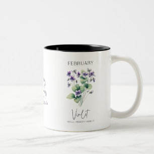 Februari Födelsemånad Blomma Violett Födelsedagspr Två-Tonad Mugg