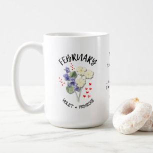 FEBRUARI Födelsemånad Flower Personlig Christian Kaffemugg